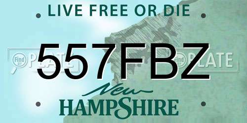 557FBZ New Hampshire License Plate