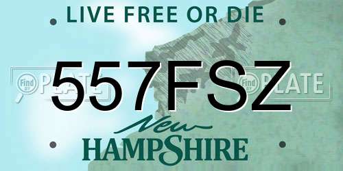 557FSZ New Hampshire License Plate