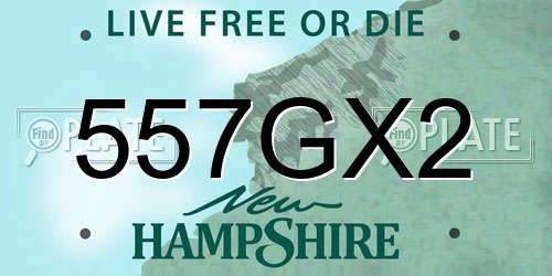 557GX2 New Hampshire License Plate