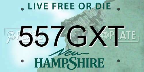 557GXT New Hampshire License Plate