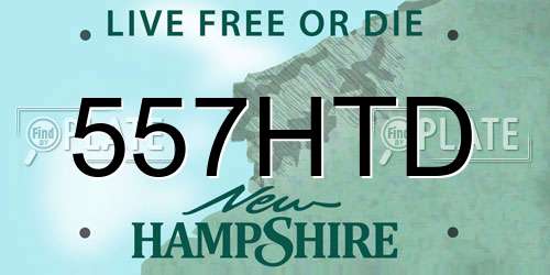 557HTD New Hampshire License Plate