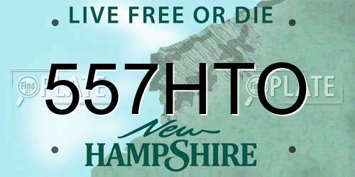 557HTO New Hampshire License Plate