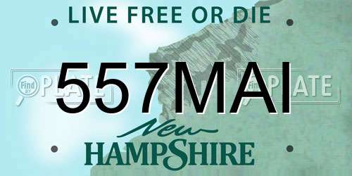 557MAI New Hampshire License Plate