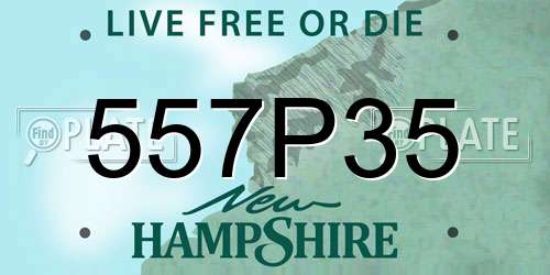 557P35 New Hampshire License Plate