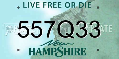557Q33 New Hampshire License Plate