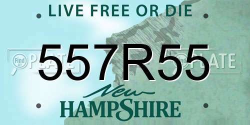 557R55 New Hampshire License Plate