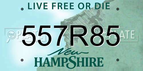 557R85 New Hampshire License Plate