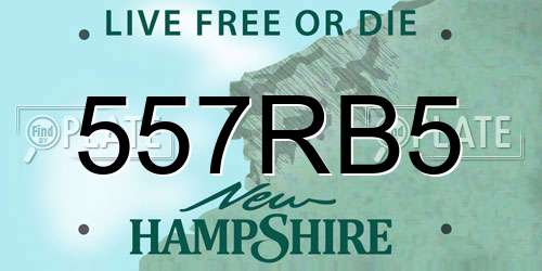 557RB5 New Hampshire License Plate