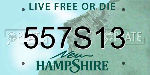 557S13 New Hampshire License Plate