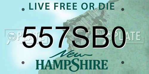 557SB0 New Hampshire License Plate