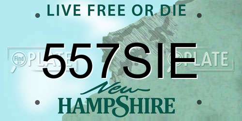 557SIE New Hampshire License Plate