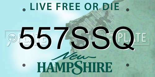 557SSQ New Hampshire License Plate