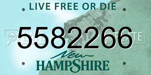 5582266 New Hampshire License Plate