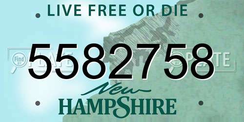5582758 New Hampshire License Plate