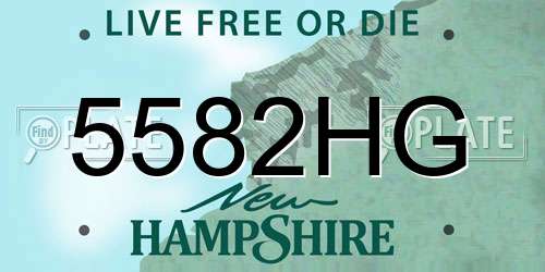 5582HG New Hampshire License Plate