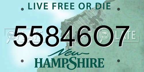 55846O7 New Hampshire License Plate
