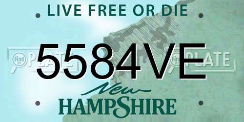 5584VE New Hampshire License Plate