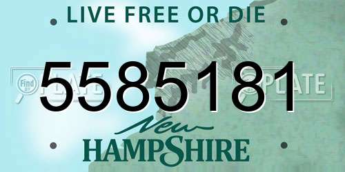 5585181 New Hampshire License Plate