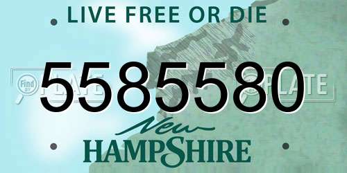 5585580 New Hampshire License Plate