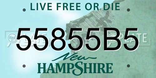 55855B5 New Hampshire License Plate