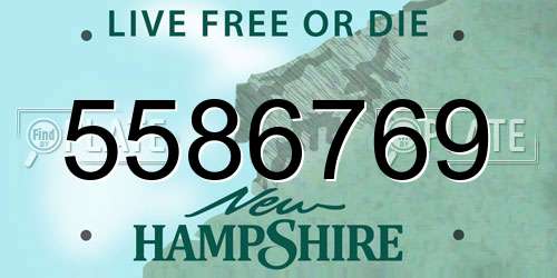 5586769 New Hampshire License Plate