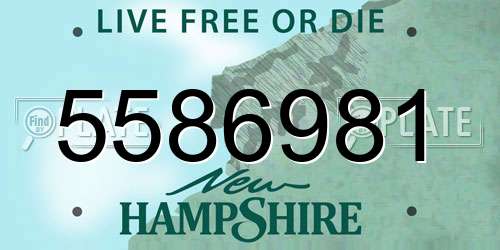5586981 New Hampshire License Plate