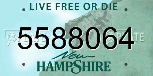 5588064 New Hampshire License Plate