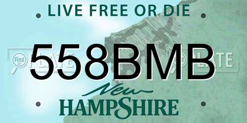 558BMB New Hampshire License Plate