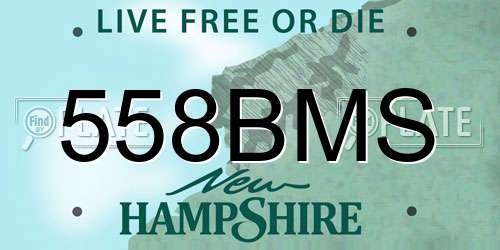 558BMS New Hampshire License Plate