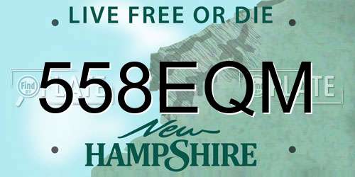 558EQM New Hampshire License Plate