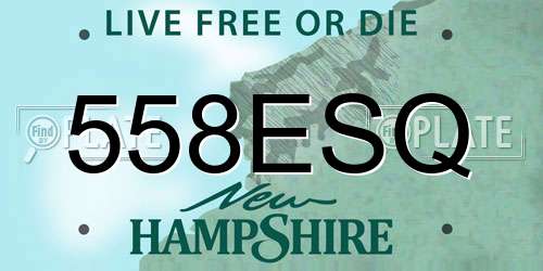 558ESQ New Hampshire License Plate