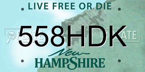 558HDK New Hampshire License Plate