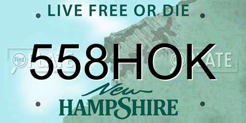 558HOK New Hampshire License Plate