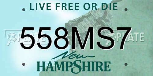 558MS7 New Hampshire License Plate