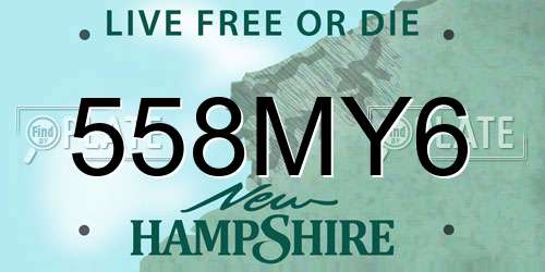 558MY6 New Hampshire License Plate