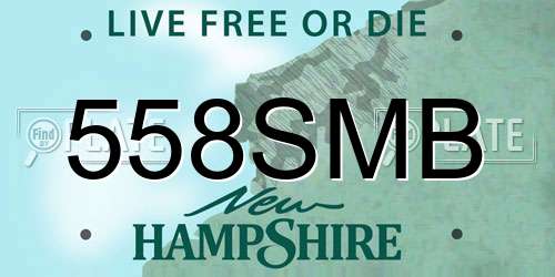 558SMB New Hampshire License Plate