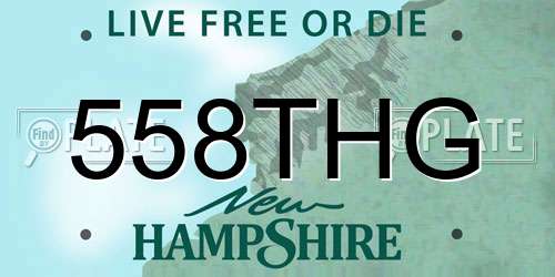 558THG New Hampshire License Plate
