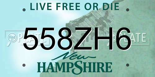 558ZH6 New Hampshire License Plate