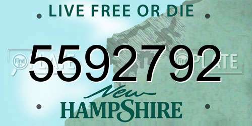 5592792 New Hampshire License Plate