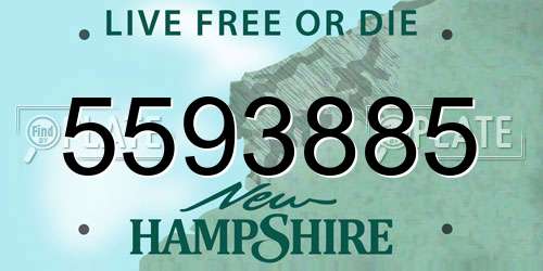 5593885 New Hampshire License Plate