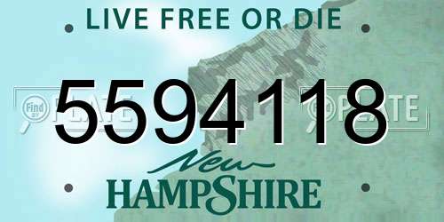 5594118 New Hampshire License Plate