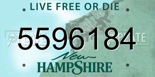 5596184 New Hampshire License Plate
