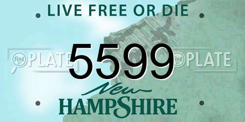5599 New Hampshire License Plate