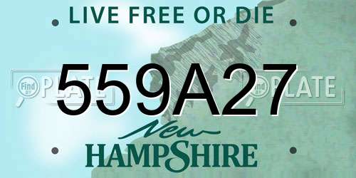559A27 New Hampshire License Plate