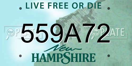 559A72 New Hampshire License Plate