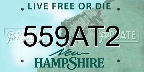 559AT2 New Hampshire License Plate