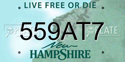559AT7 New Hampshire License Plate