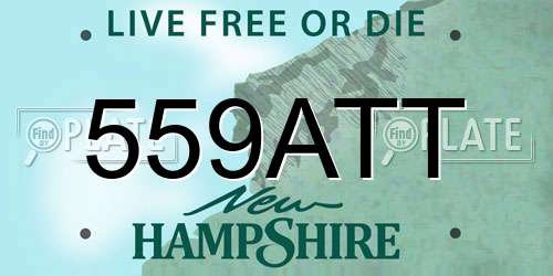 559ATT New Hampshire License Plate