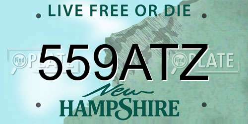 559ATZ New Hampshire License Plate