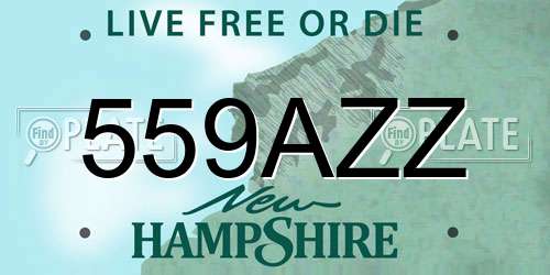 559AZZ New Hampshire License Plate